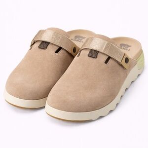 Sorel Women’s Viibe Suede Clog Slip‑On Sandals – Size 9.5